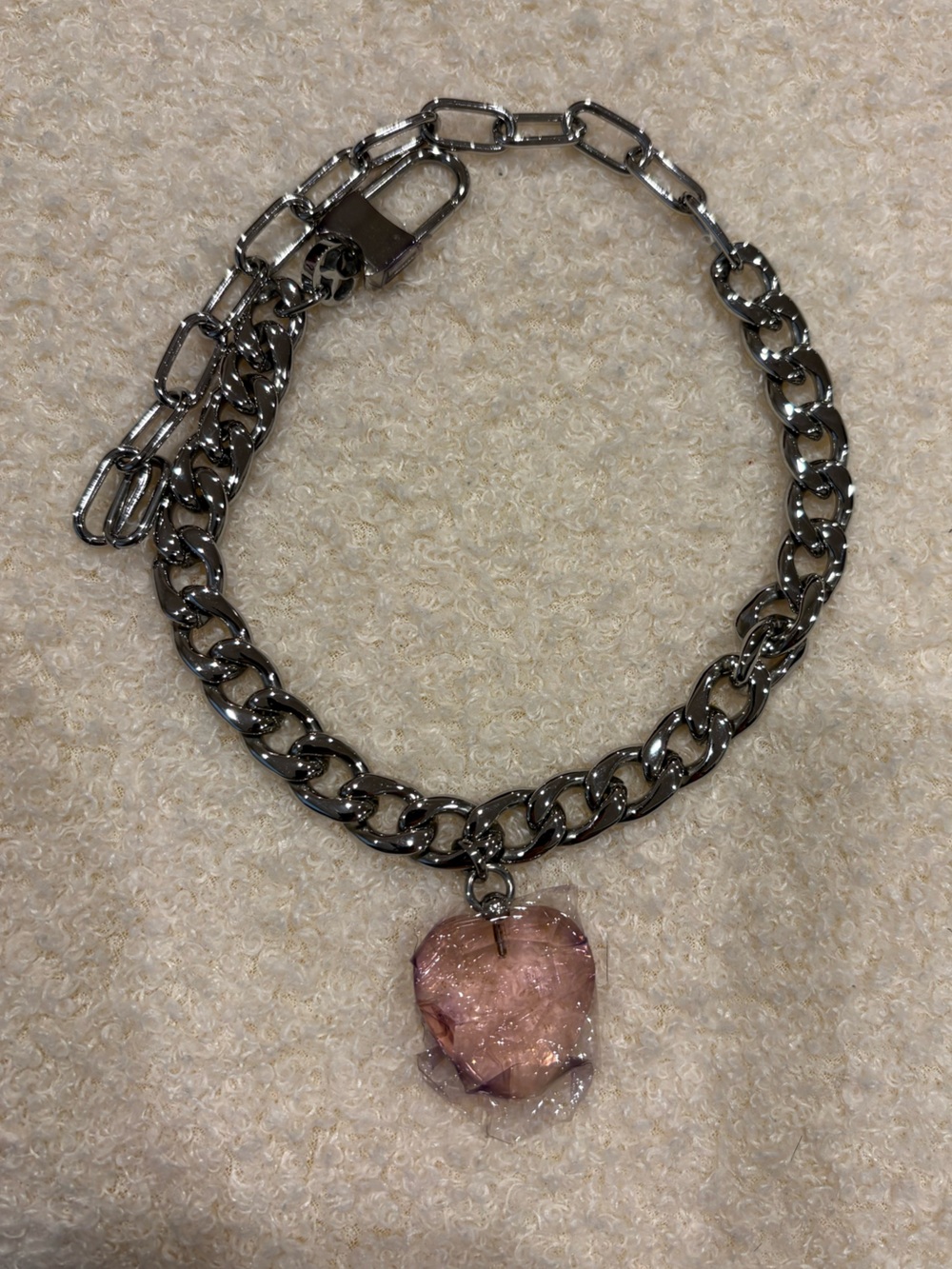 Vitaly Stainless Steel Chain Necklace Heart Charm Adjustable Box Cloth Included